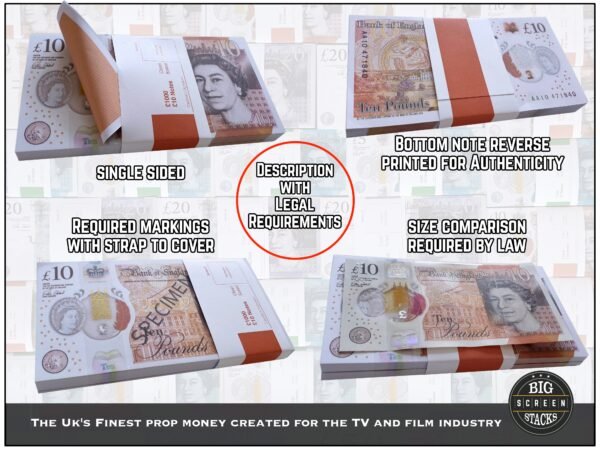 £1,000 PROP MONEY STACK / £10 NOTES / 2017 - PRESENT EDITION - Image 2
